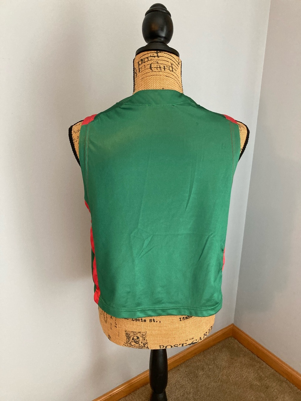 Jaded London Green Italia Crop Top Jersey with Red Trim - Picture 3 of 13